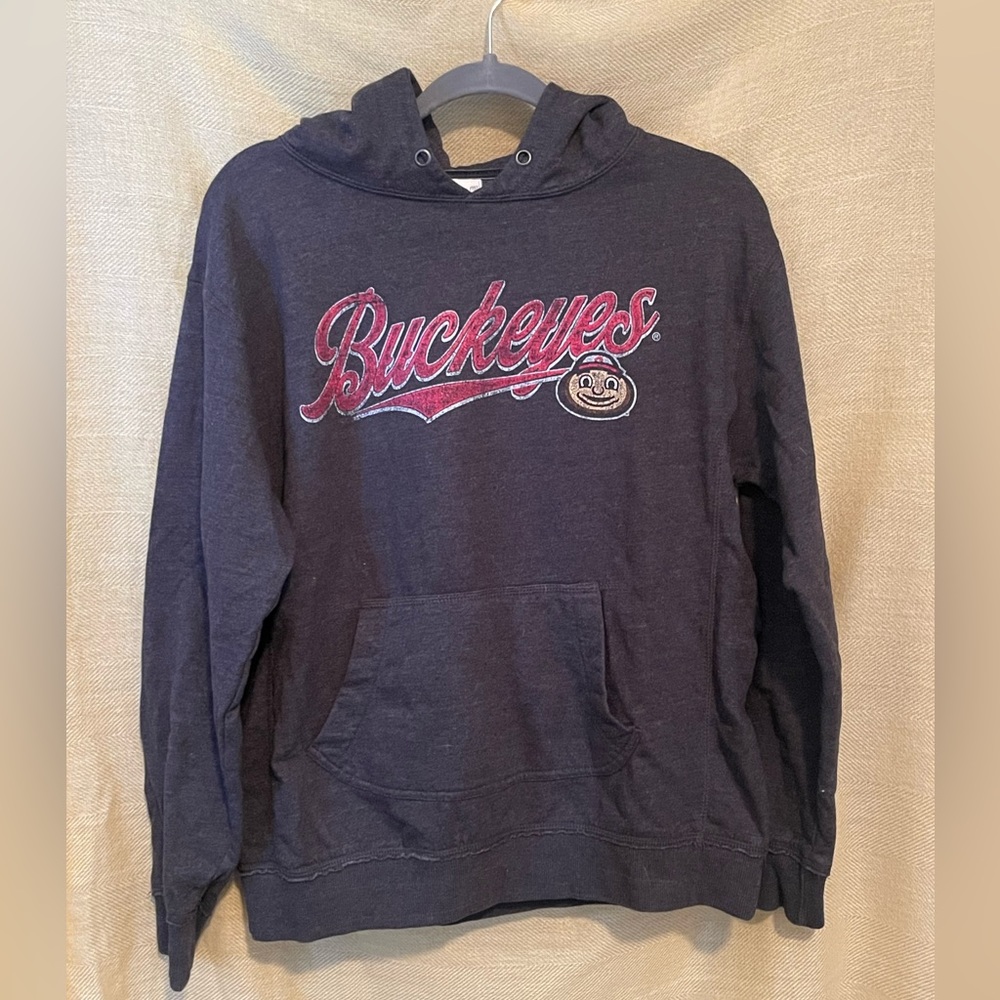 J. America Grey Buckeyes hoodie, Size L